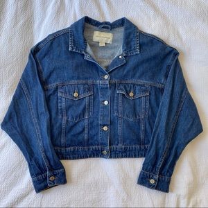 Pilcro Anthropologie Cropped Denim Trucker Jacket